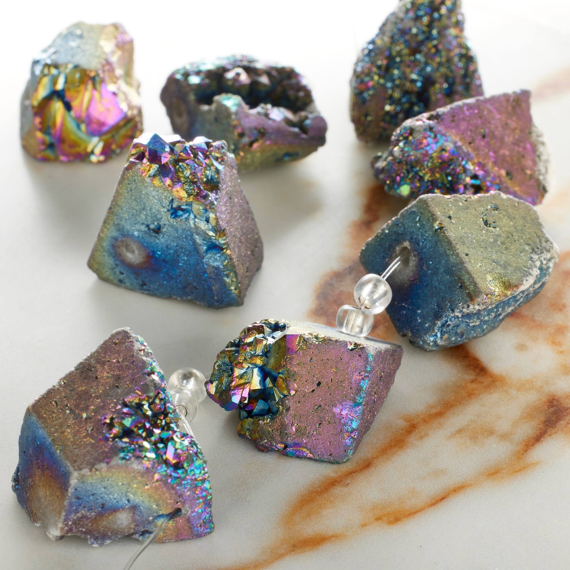 Sedona Druzy Agate Chunk Beads by Bead Landing™, Dark Blue